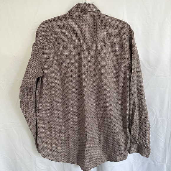 CINCH Shirt Western Men's Small Khaki Geometric Cotton Long Sleeve Button-Down - Picture 2 of 8